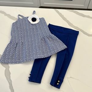 Janie & Jack dress and leggings 12-18 mos